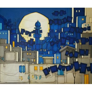 Salman Farooqi, 30 x 36 Inch, Acrylic on Canvas, Cityscape Painting, AC-SF-351